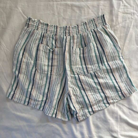 Briggs Stripe Linen Blend Drawstring High Waist Shorts (Set of 3) | Size M - Picture 6 of 9